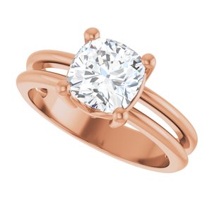 14K Rose Gold 7x7 mm Cushion Ring Mounting – image 8