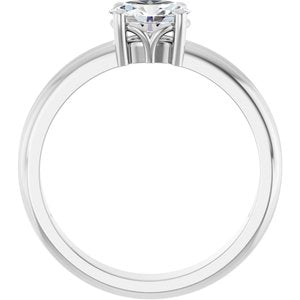 18K White Gold 6.5x4.5 mm Oval Ring Mounting – image 3