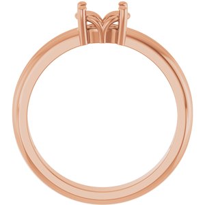 14K Rose Gold 6.5x4.5 mm Oval Ring Mounting – image 4
