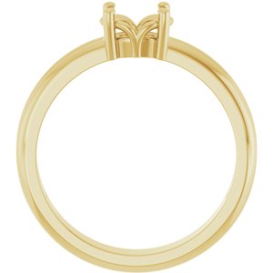 14K Yellow Gold 6.5x4.5 mm Oval Ring Mounting – image 4