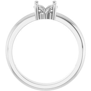 18K White Gold 6.5x4.5 mm Oval Ring Mounting – image 4
