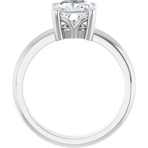 14K X1 White Gold 7x7 mm Cushion Ring Mounting – image 3