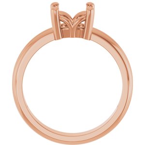 18K Rose Gold 7x7 mm Cushion Ring Mounting – image 4