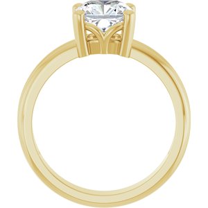 18K Yellow Gold 7x7 mm Cushion Ring Mounting – image 3