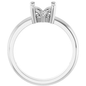 14K White Gold 7x7 mm Cushion Ring Mounting – image 4