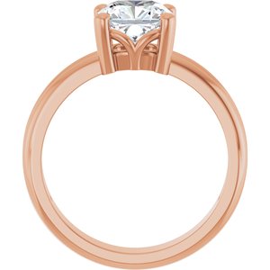 18K Rose Gold 7x7 mm Cushion Ring Mounting – image 3