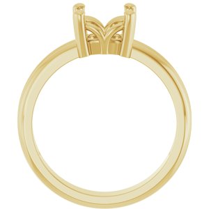 10K Yellow Gold 7x7 mm Cushion Ring Mounting – image 4