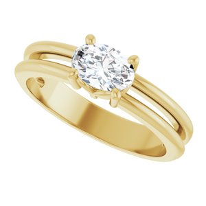 10K Yellow Gold 6.5x4.5 mm Oval Ring Mounting – image 8