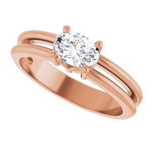 18K Rose Gold 6.5x4.5 mm Oval Ring Mounting – image 8