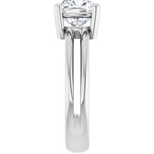 10K White Gold 7x7 mm Cushion Ring Mounting – image 7