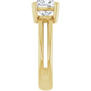 10K Yellow Gold 7x7 mm Cushion Ring Mounting – image 7