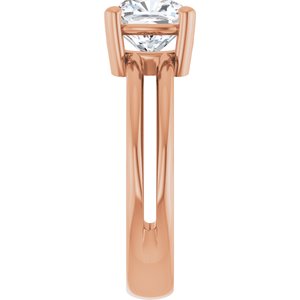 14K Rose Gold 7x7 mm Cushion Ring Mounting – image 7
