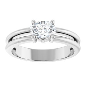 10K White Gold 6.5x4.5 mm Oval Ring Mounting – image 5