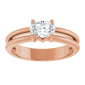 18K Rose Gold 6.5x4.5 mm Oval Ring Mounting – image 5