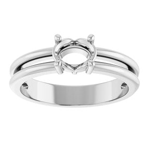 14K White Gold 6.5x4.5 mm Oval Ring Mounting – image 6