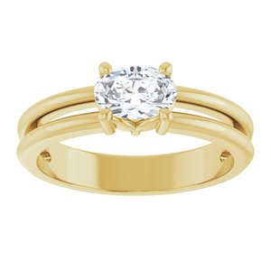 18K Yellow Gold 6.5x4.5 mm Oval Ring Mounting – image 5