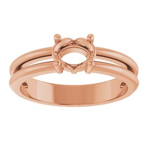 14K Rose Gold 6.5x4.5 mm Oval Ring Mounting – image 6