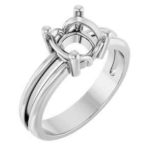 10K White Gold 7x7 mm Cushion Ring Mounting – image 2