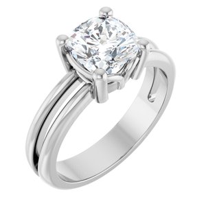 Continuum Sterling Silver 7x7 mm Cushion Ring Mounting