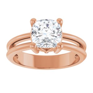 14K Rose Gold 7x7 mm Cushion Ring Mounting – image 5