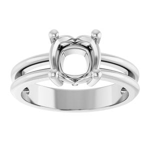 Continuum Sterling Silver 7x7 mm Cushion Ring Mounting – image 6