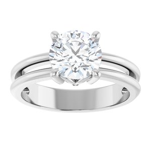 Continuum Sterling Silver 7.4 mm Round Ring Mounting – image 5