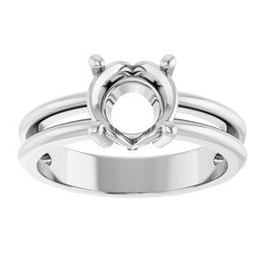 Continuum Sterling Silver 7.4 mm Round Ring Mounting – image 6