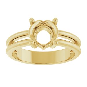 10K Yellow Gold 7.4 mm Round Ring Mounting – image 6