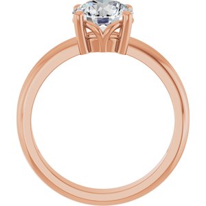 10K Rose Gold 7.4 mm Round Ring Mounting – image 3