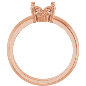 10K Rose Gold 7.4 mm Round Ring Mounting – image 4
