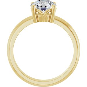 14K Yellow Gold 7.4 mm Round Ring Mounting – image 3