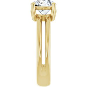14K Yellow Gold 7.4 mm Round Ring Mounting – image 7