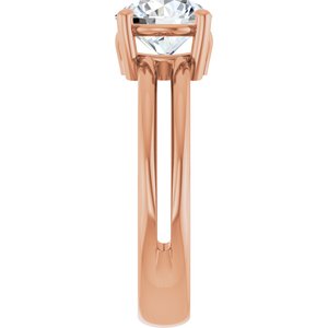 18K Rose Gold 7.4 mm Round Ring Mounting – image 7