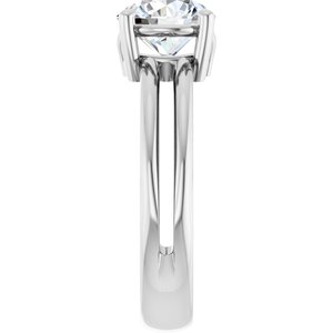 14K White Gold 7.4 mm Round Ring Mounting – image 7