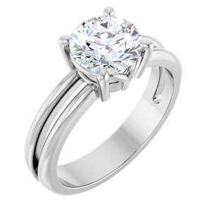 Continuum Sterling Silver 7.4 mm Round Ring Mounting