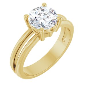 14K Yellow Gold 7.4 mm Round Ring Mounting