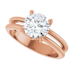 18K Rose Gold 7.4 mm Round Ring Mounting – image 8
