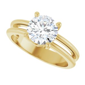 14K Yellow Gold 7.4 mm Round Ring Mounting – image 8