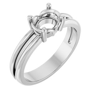 10K White Gold 7.5x5.5 mm Oval Ring Mounting – image 2