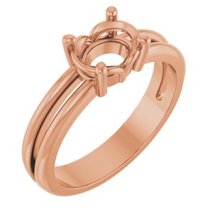 10K Rose Gold 7.5x5.5 mm Oval Ring Mounting – image 2