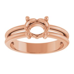 14K Rose Gold 7.5x5.5 mm Oval Ring Mounting – image 6