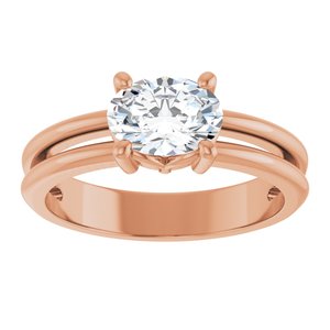 18K Rose Gold 7.5x5.5 mm Oval Ring Mounting – image 5