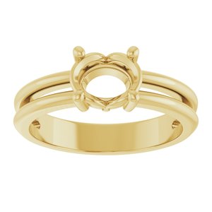 14K Yellow Gold 7.5x5.5 mm Oval Ring Mounting – image 6