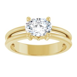 10K Yellow Gold 7.5x5.5 mm Oval Ring Mounting – image 5