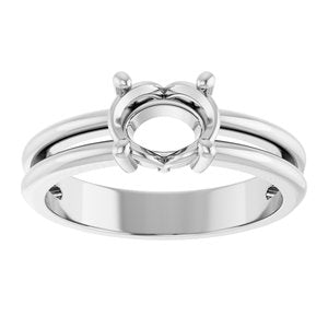 10K White Gold 7.5x5.5 mm Oval Ring Mounting – image 6