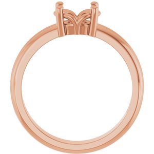 10K Rose Gold 7.5x5.5 mm Oval Ring Mounting – image 4