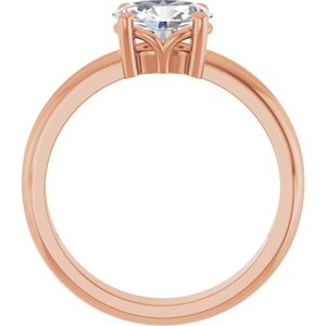 14K Rose Gold 7.5x5.5 mm Oval Ring Mounting – image 3