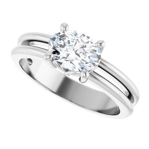 10K White Gold 7.5x5.5 mm Oval Ring Mounting – image 8
