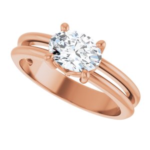 10K Rose Gold 7.5x5.5 mm Oval Ring Mounting – image 8