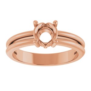 10K Rose Gold 5.8 mm Round Ring Mounting – image 6